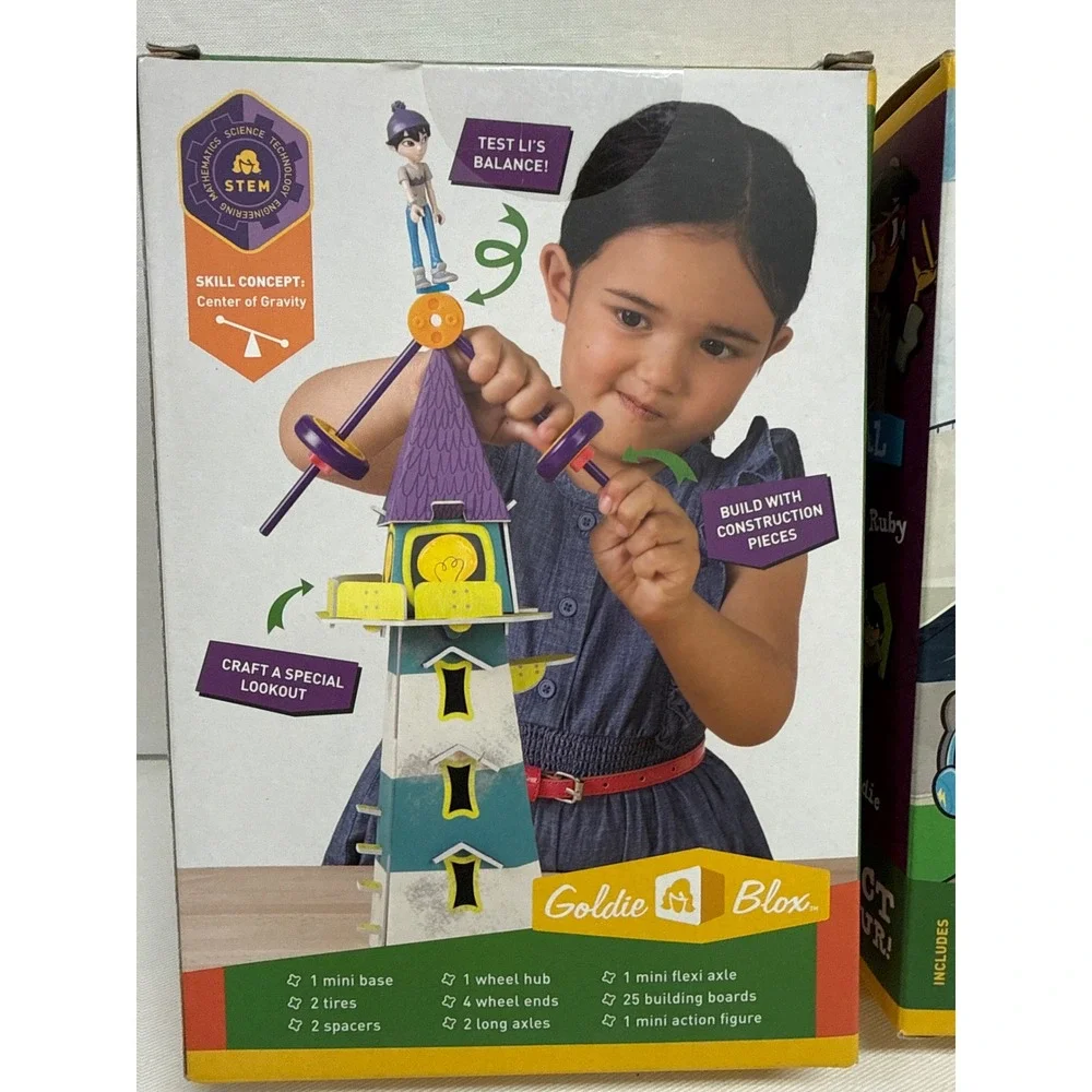GoldieBlox STEM Building Craft Set Bundle Lighthouse Lookout Level-Up Skate Park